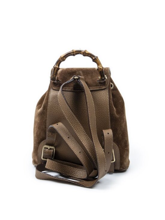 Gucci Mini Bamboo Backpack Brown Suede Leather main image 8